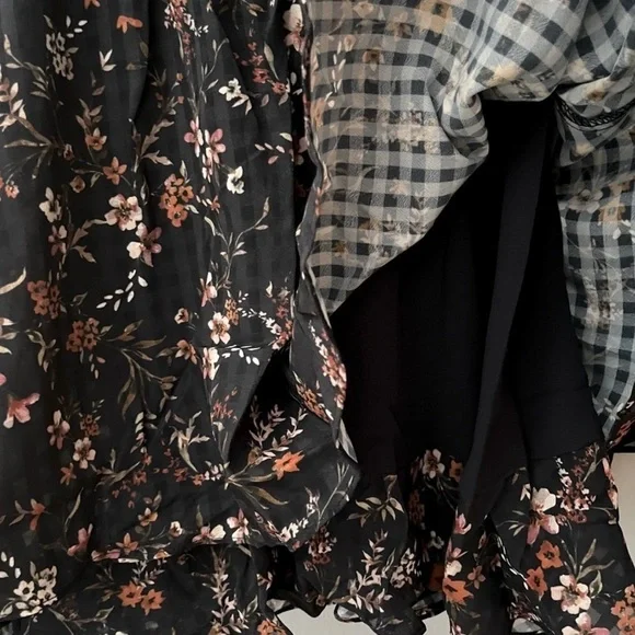 Tularosa Dee Dee Shift Long Sleeve Mini Dress Burlingame Floral Blue Print Small - Picture 7 of 12